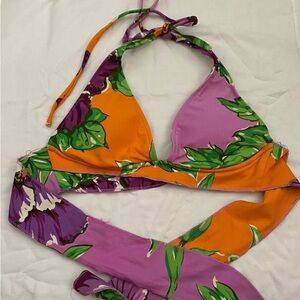 Mossimo Supply Co. Orange and Purple Bikini Top